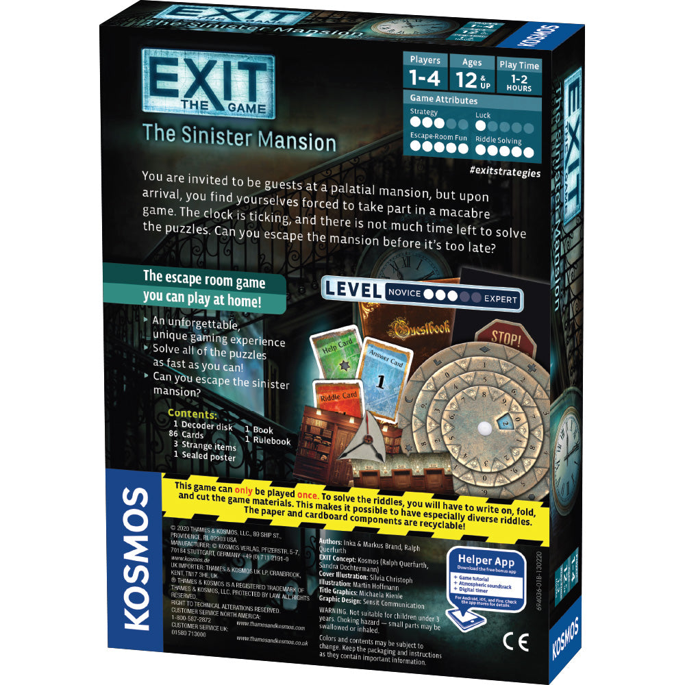 EXIT: The Sinister Mansion Games Thames & Kosmos   