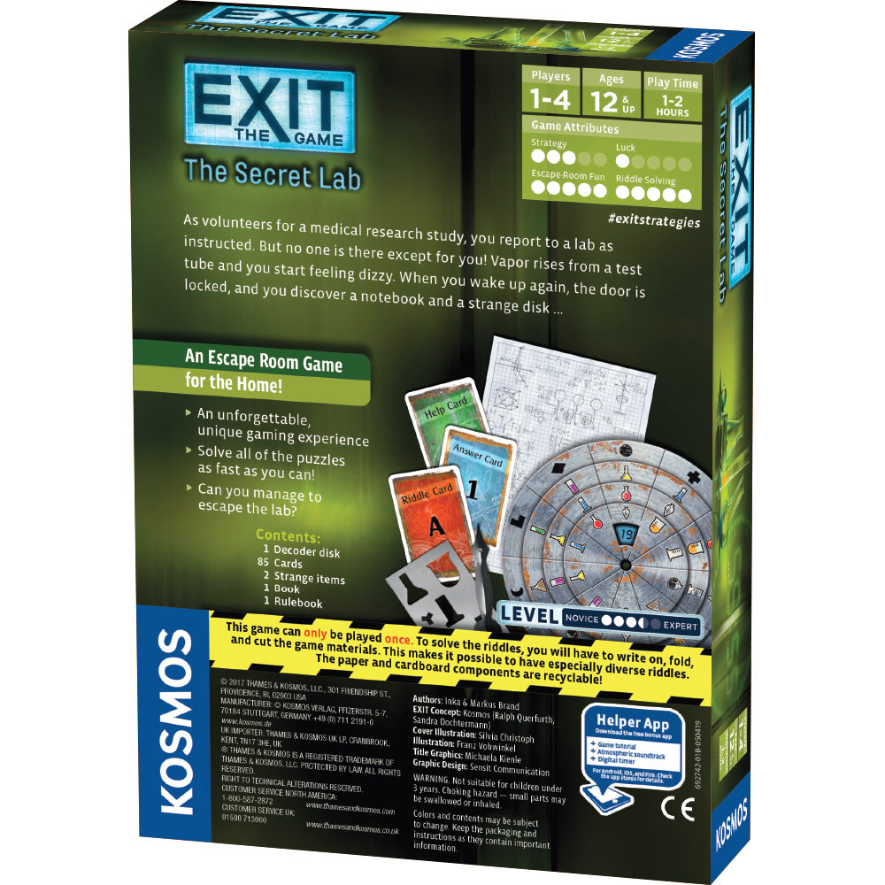 EXIT: The Secret Lab Games Thames & Kosmos   